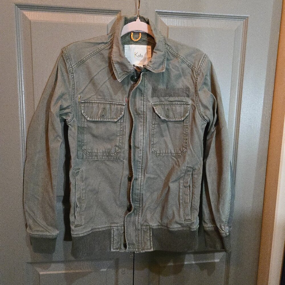 KOTO Army Style Light Weight Zip/ Button Jacket